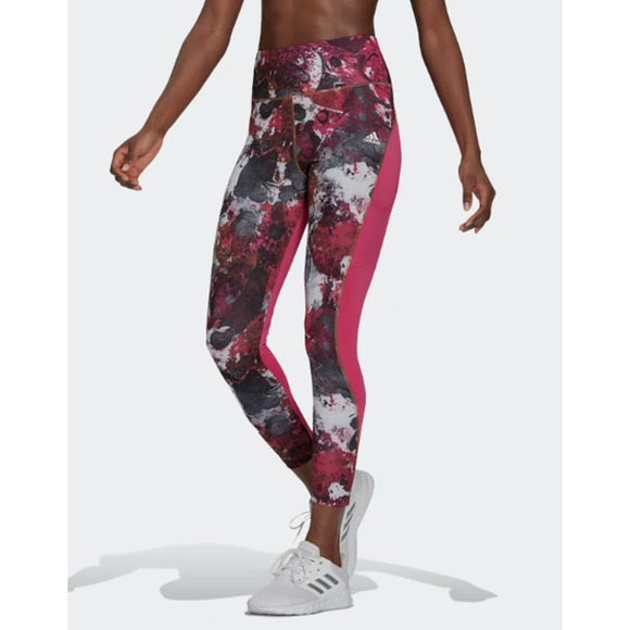 NWT Adidas Pink Black Zoe Saldana Aeroready Tight Leggings Womans Size 3X - Picture 1 of 8